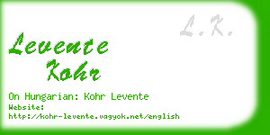 levente kohr business card